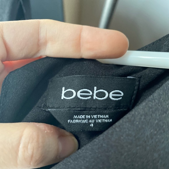 BEBE criss cross front halter black jumpsuit - Picture 5 of 5